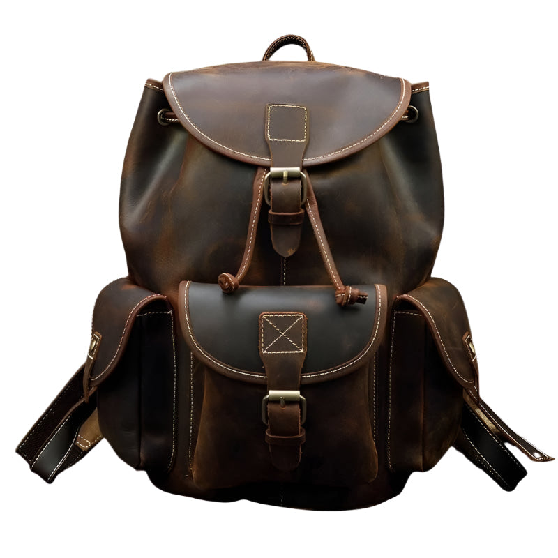 Unisex Crazy Horse Leder Rucksack