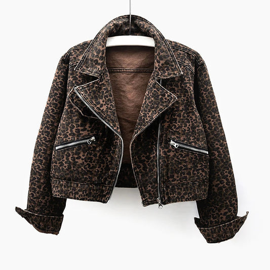 Valentina Rossi Leoparden-Denimjacke