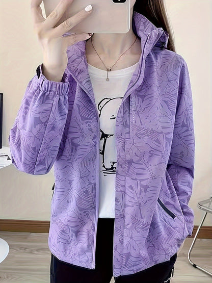 Jasmine | Winddichte Jacke mit Blattmuster
