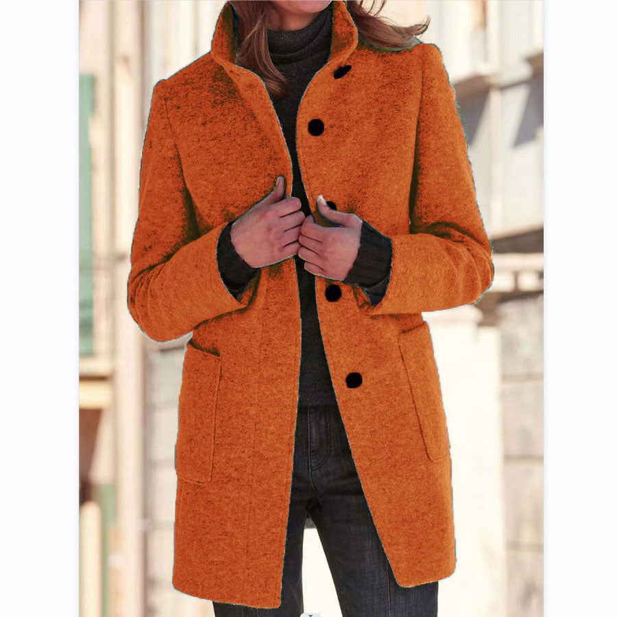 Autumn™ – Retro-Damen-Windjacke mit Knöpfen und Stehkragen
