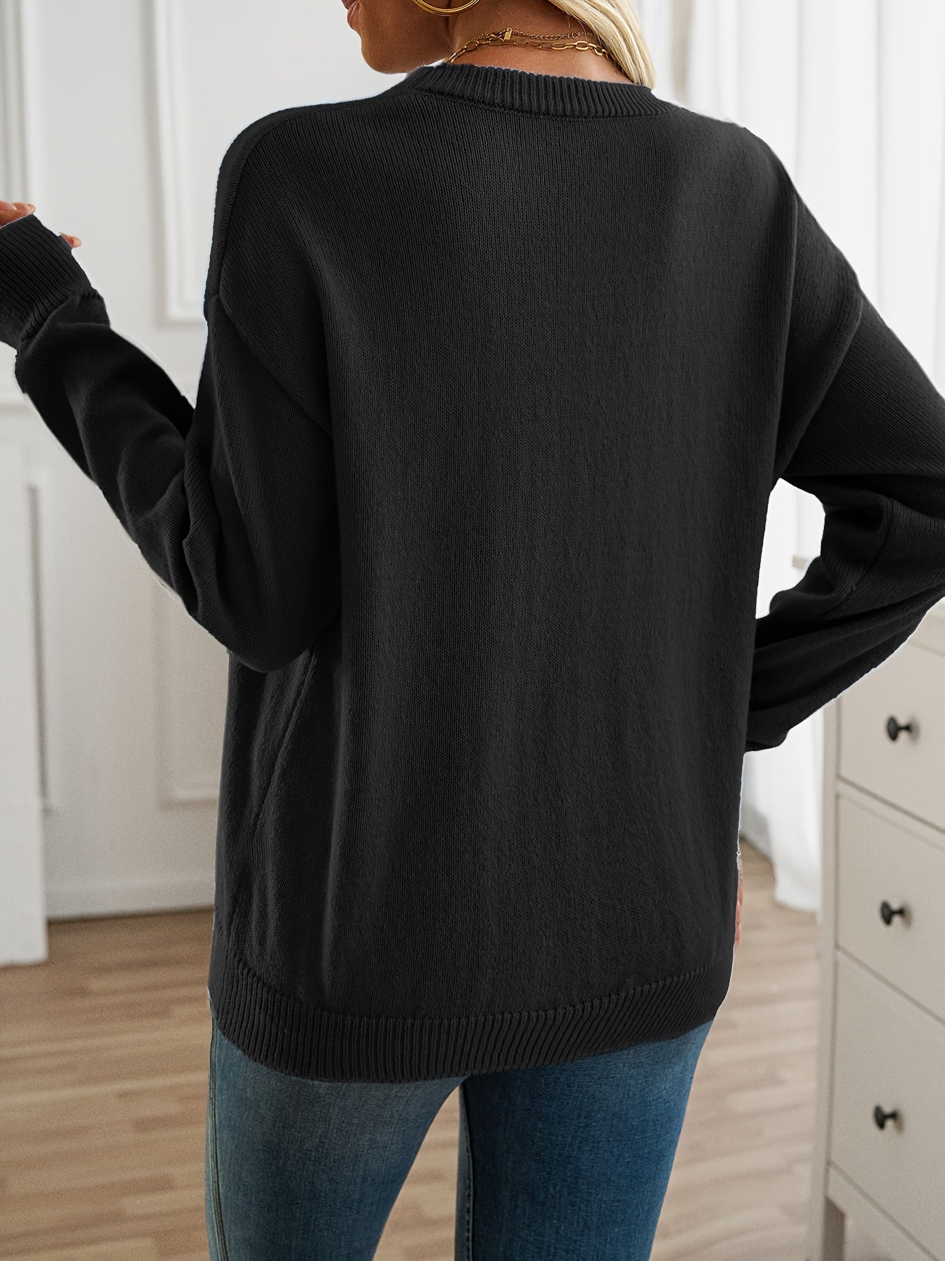Elisabeth - Langarm-Pullover mit Rundhalsausschnitt