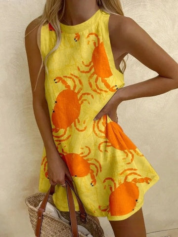 Jennifer | Mini-Kleid mit Krabbenmuster