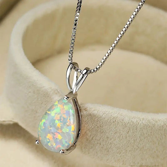 Collier Pendentif Goutte D'Eau Vintage