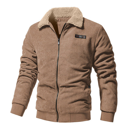 Herren Winter-Cordjacke mit wattiertem Futter und Reverskragen