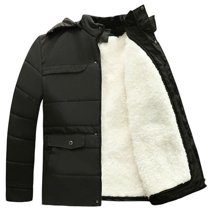 Herren Wintermantel mit dickem Innenfutter und flexiblem Ärmeldesign