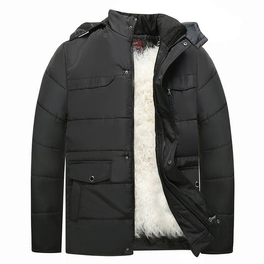 Herren Wintermantel mit dickem Innenfutter und flexiblem Ärmeldesign