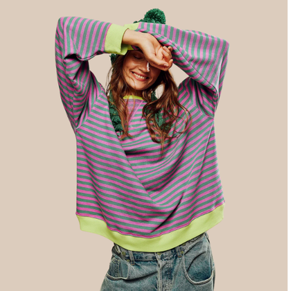 Manie - Gestreifter Oversized-Pullover