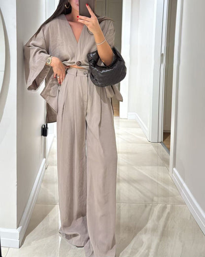 THARAH | Casual V-Neck Set