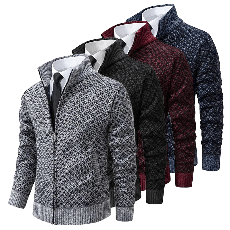 Windsor | Rautenstrick-Cardigan mit Reißverschluss