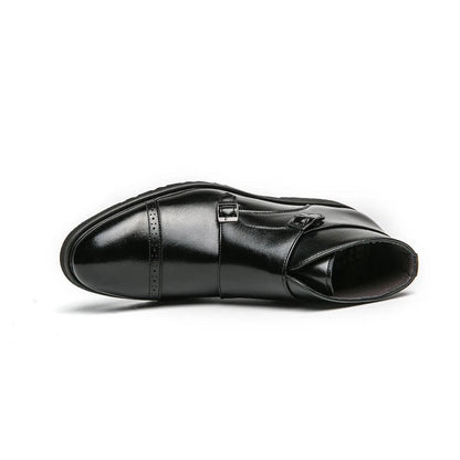 Parker | Kunstleder-Stiefeletten mit Doppel-Mönchsverschluss