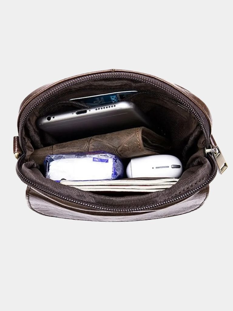 Essentielle Lederschultertasche - Kreuz & Krone