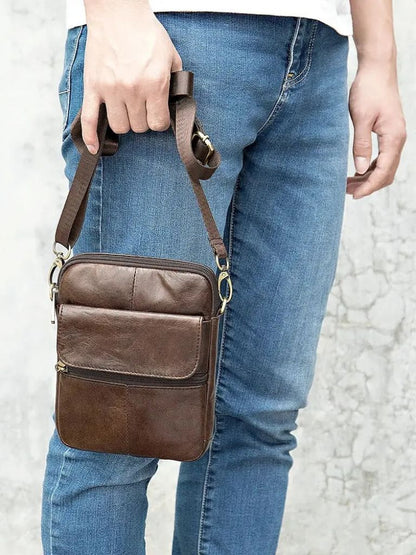 Essentielle Lederschultertasche - Kreuz & Krone