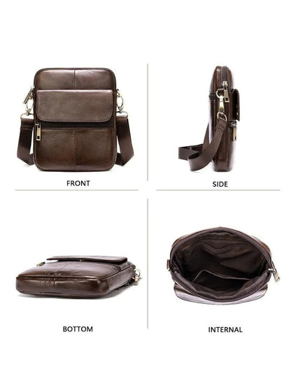 Essentielle Lederschultertasche - Kreuz & Krone