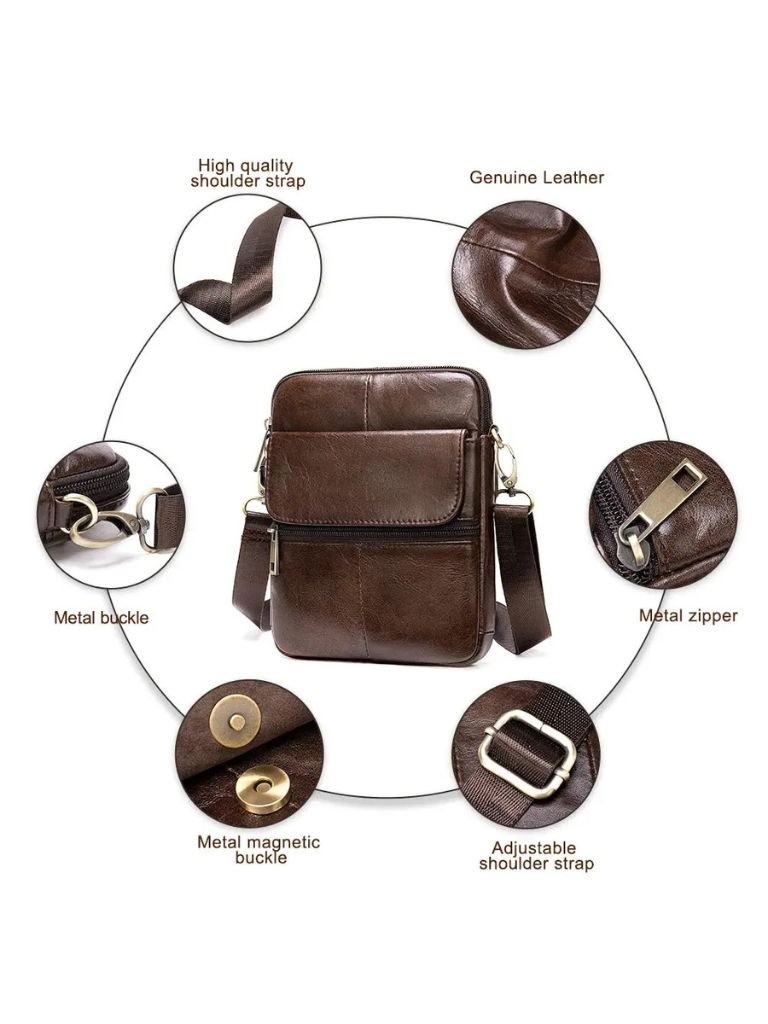Essentielle Lederschultertasche - Kreuz & Krone