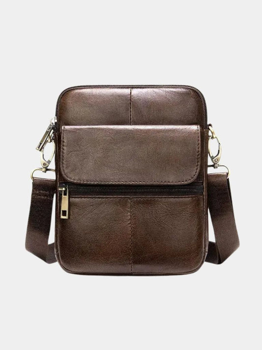 Essentielle Lederschultertasche - Kreuz & Krone