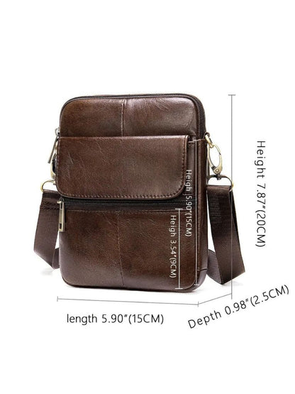 Essentielle Lederschultertasche - Kreuz & Krone