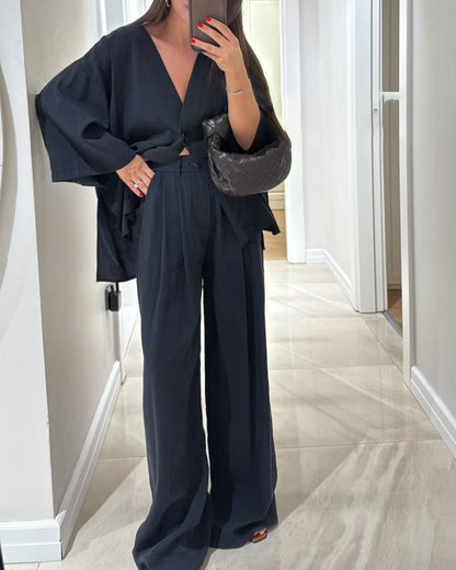 THARAH | Casual V-Neck Set