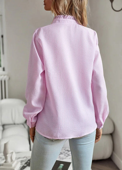 Alice | Geraffte Bluse mit Knopfleiste