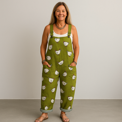 Damen Vintage Weitbeiniger Jumpsuit - Müheloser Stil & Komfort