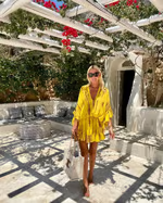 Adalyn - Schickes V-Ausschnitt Hochbund Mini-Kleid