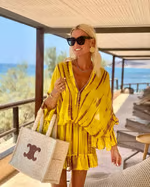 Adalyn - Schickes V-Ausschnitt Hochbund Mini-Kleid