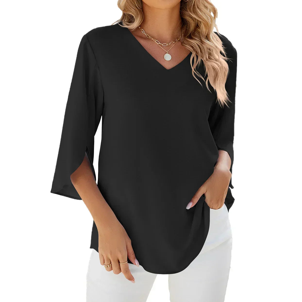Cara™ | V-Ausschnitt Bluse