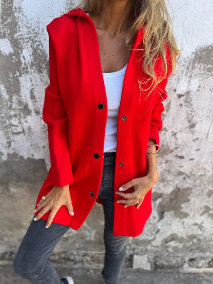 Jacqueline | Lässige Kapuzenjacke mit Knöpfen