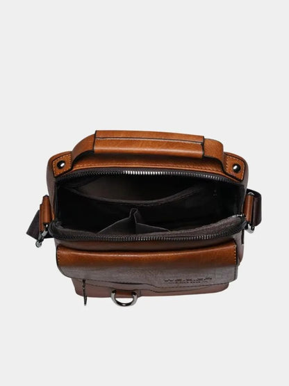 Leder Crossbody-Tasche - Kreuz & Krone