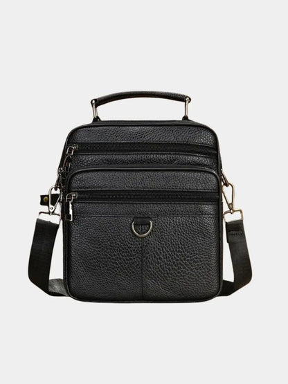Leder Herren-Schultertasche - Kreuz & Krone