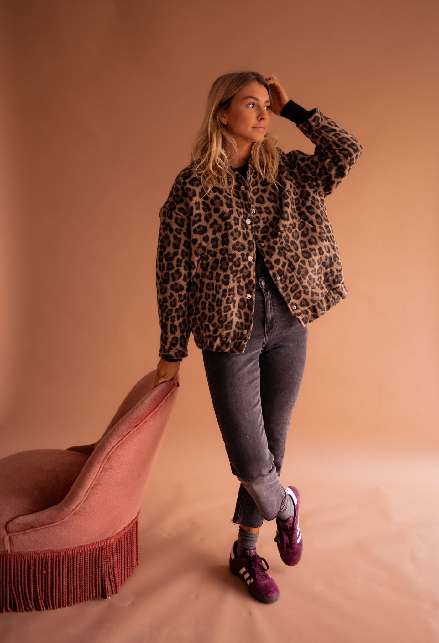 THARAH - Trendy Jacke mit Leopardenmuster