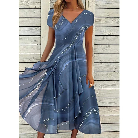 THARAH | V-Ausschnitt Midi Kleid