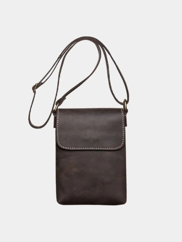 Mini Lederschultertasche für Herren - Kreuz & Krone
