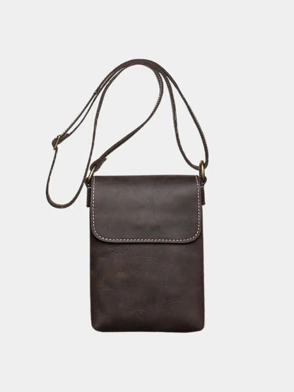 Mini Lederschultertasche für Herren - Kreuz & Krone