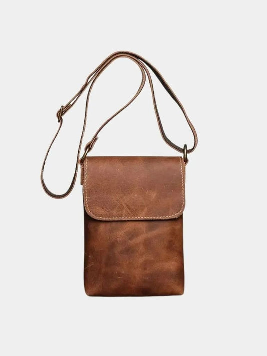 Mini Lederschultertasche für Herren - Kreuz & Krone