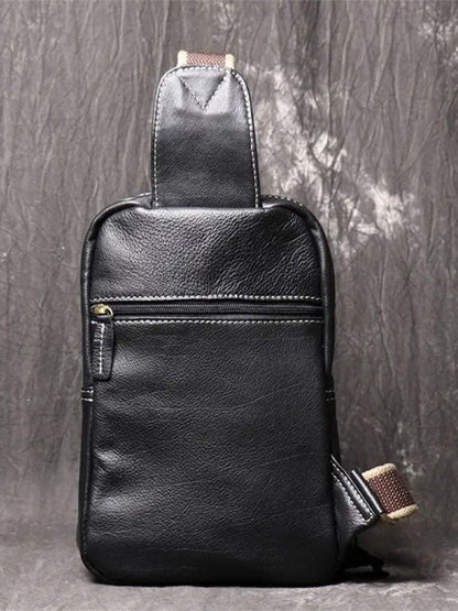 Minimalistische Leder-Schultertasche - Kreuz & Krone
