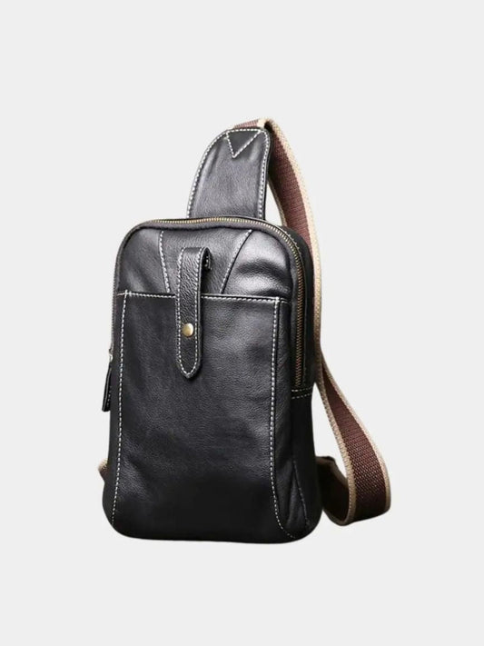 Minimalistische Leder-Schultertasche - Kreuz & Krone