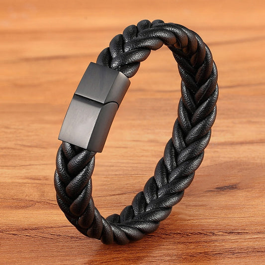Corda Classic Herren-Lederarmband – Edelstahl Magnetverschluss