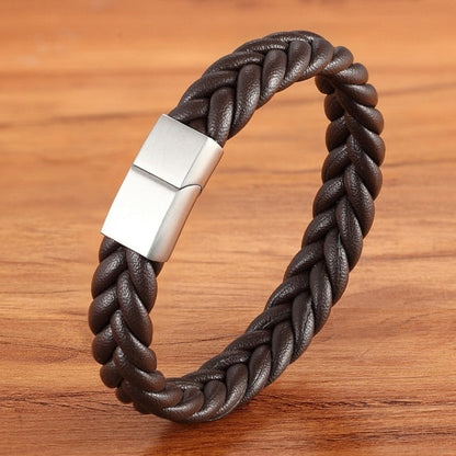 Corda Classic Herren-Lederarmband – Edelstahl Magnetverschluss