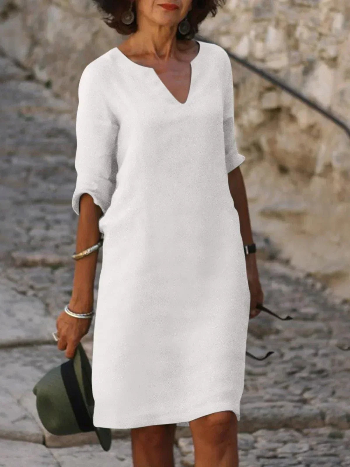 Saoirse™ | Elegante V-Ausschnittrobe, die den Bauch kaschiert