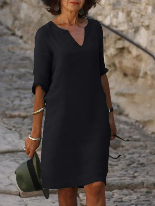 Saoirse™ | Elegante V-Ausschnittrobe, die den Bauch kaschiert
