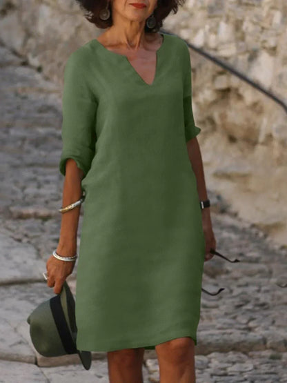 Saoirse™ | Elegante V-Ausschnittrobe, die den Bauch kaschiert
