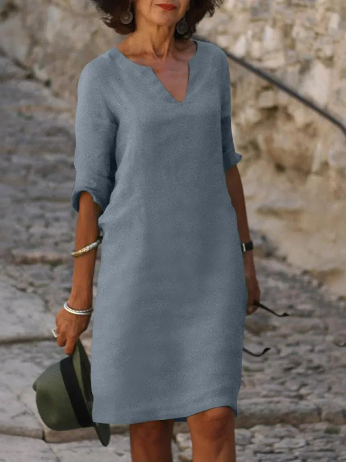 Saoirse™ | Elegante V-Ausschnittrobe, die den Bauch kaschiert