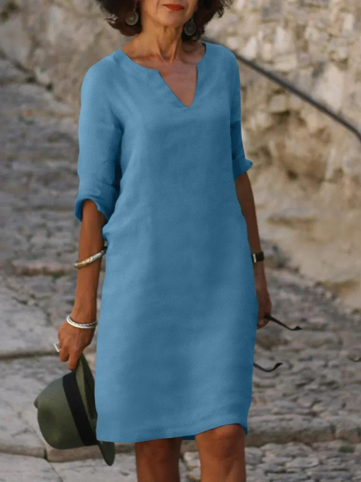 Saoirse™ | Elegante V-Ausschnittrobe, die den Bauch kaschiert