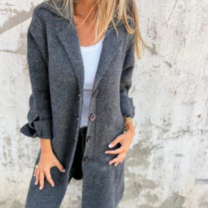 Margaret™ | Kuschelige & Stylische Uni-Farbene Mittellange Jacke
