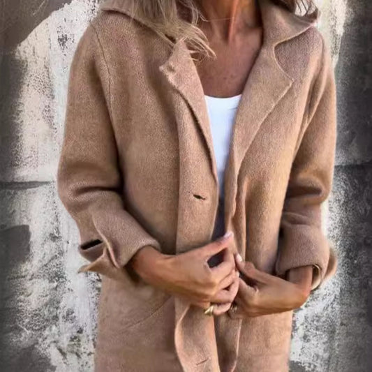 Margaret™ | Kuschelige & Stylische Uni-Farbene Mittellange Jacke