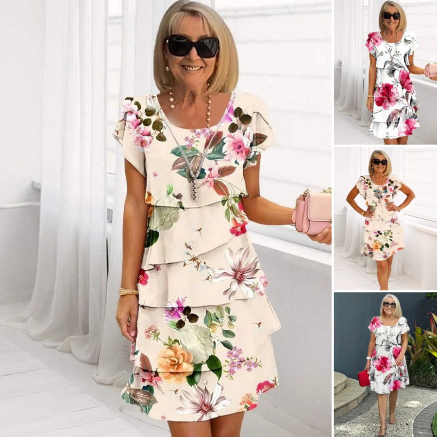 Lyra - Anmutiges Floral Eleganz Kleid