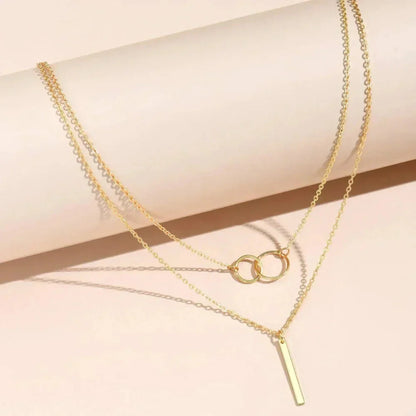Jasmine | Goldene Vintage-Halskette mit Doppelkette