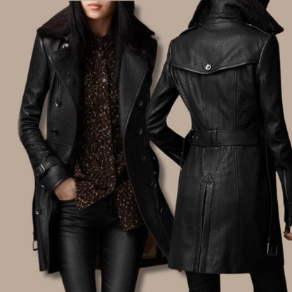 Clara | Leder-Trenchcoat